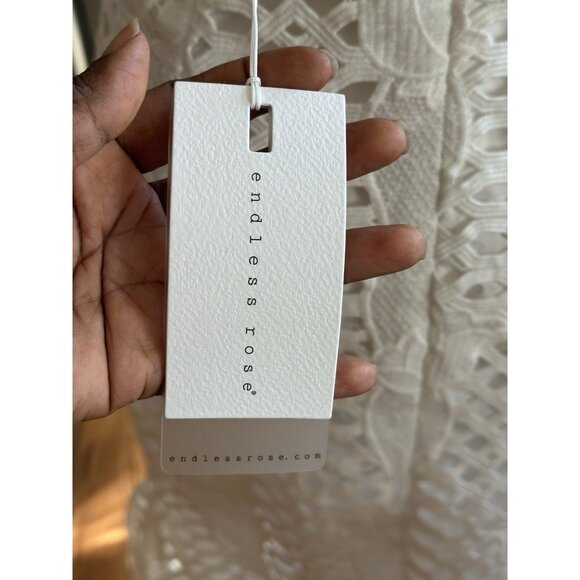 Endless Rose All Over Eyelet Mermaid Dress Floral Open Back V Neck Wedding NWT - Picture 6 of 13